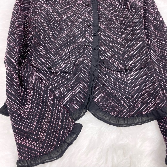 VINTAGE Vanity Fair Tweed Skirt Suit Pink And Black - Picture 4 of 16